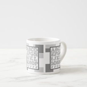 Lustiges Alphabet, Blumenalphabet, Alphabet Espressotasse