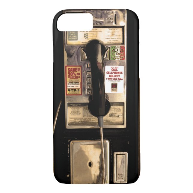 Lustiges altes Münztelefon Case-Mate iPhone Hülle (Rückseite)