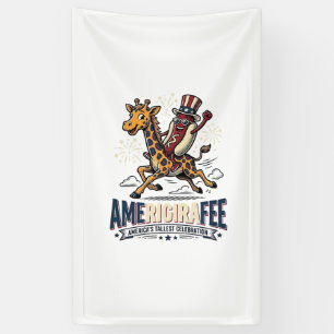 Lustiges Amerigiraffee Patriotisches Giraffe Hot D Banner