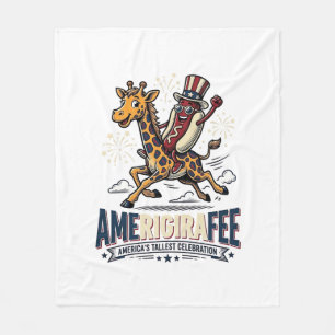 Lustiges Amerigiraffee patriotisches Giraffe Hot D Fleecedecke