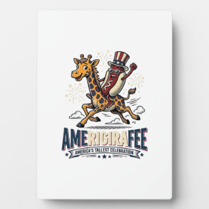 Lustiges Amerigiraffee Patriotisches Giraffe Hot D Fotoplatte
