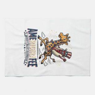 Lustiges Amerigiraffee Patriotisches Giraffe Hot D Geschirrtuch
