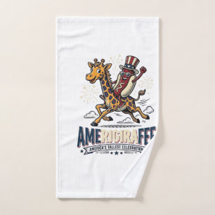 Lustiges Amerigiraffee Patriotisches Giraffe Hot D Handtuch