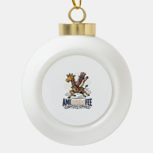Lustiges Amerigiraffee patriotisches Giraffe Hot D Keramik Kugel-Ornament