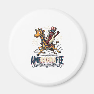 Lustiges Amerigiraffee Patriotisches Giraffe Hot D Magnet