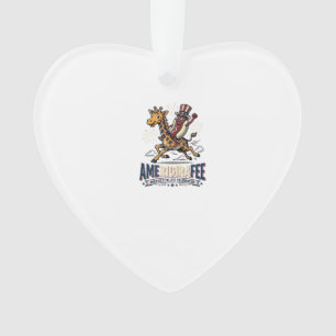 Lustiges Amerigiraffee patriotisches Giraffe Hot D Ornament