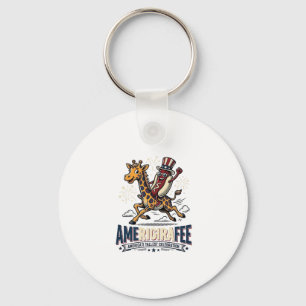 Lustiges Amerigiraffee Patriotisches Giraffe Hot D Schlüsselanhänger