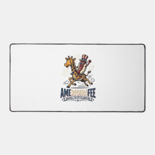 Lustiges Amerigiraffee Patriotisches Giraffe Hot D Schreibtischunterlage