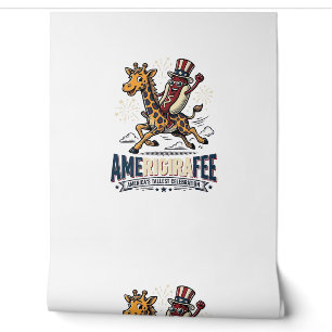 Lustiges Amerigiraffee patriotisches Giraffe Hot D Tapete