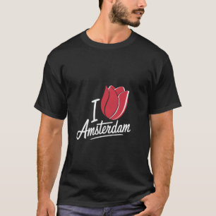 Lustiges Amsterdam Niederlande Tulpenblume Ich lie T-Shirt