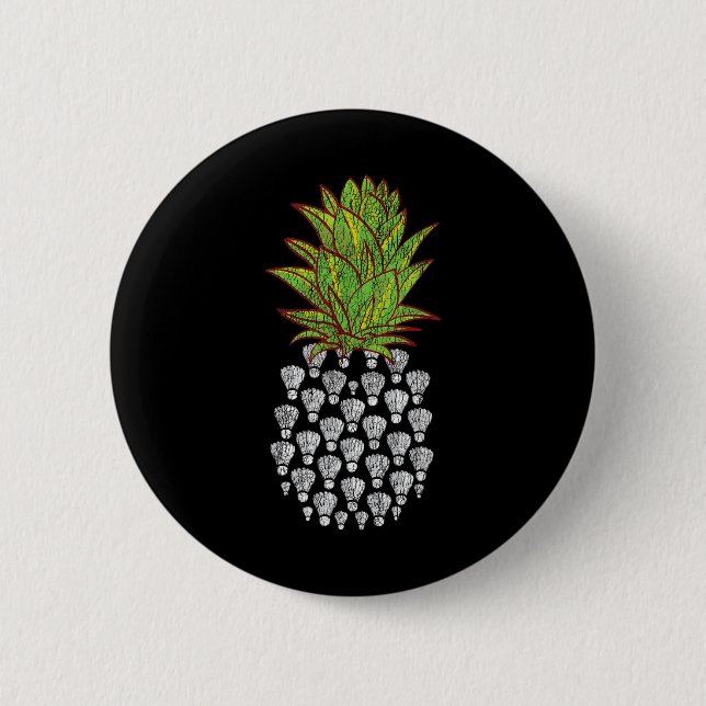 Lustiges Ananas-Distressed-Design Badminton-Sport  Button (Vorderseite)