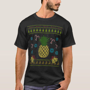 Lustiges Ananas-Weihnachtshässlicher T-Shirt