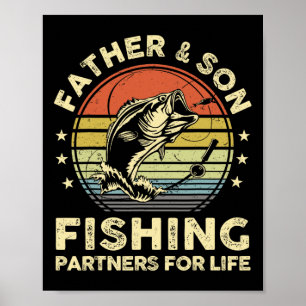 Lustiges Angel-Shirt Vater Sohn passend B Fisch Da Poster