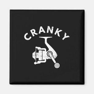 Lustiges Angel-T-Shirt für Männer Cranky Fishing T Magnet