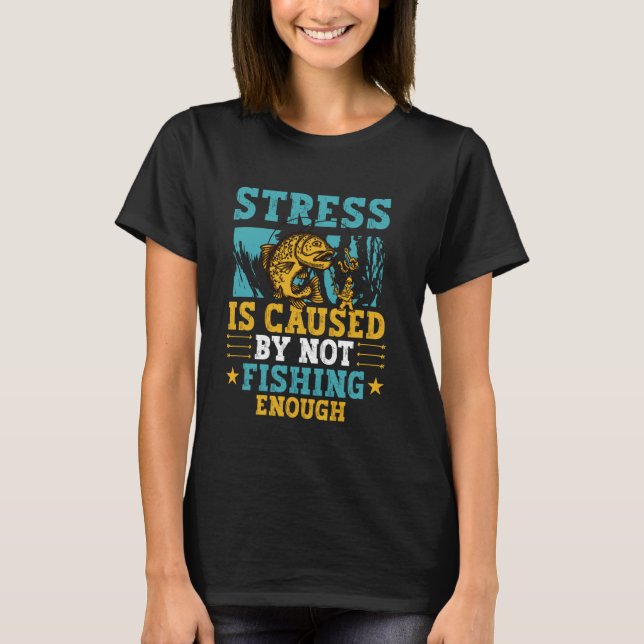 Lustiges Angeldesign Stress wird durch Nicht-Fisch T-Shirt (Vorderseite)