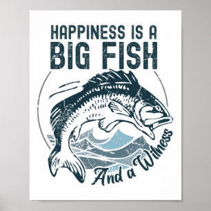 Lustiges Angelglück ist ein großer Fisch und ein Z Poster
