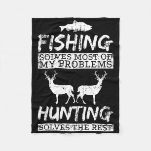 Lustiges Angeln Jagd löst Problem Fisch Hirsch Gro Fleecedecke