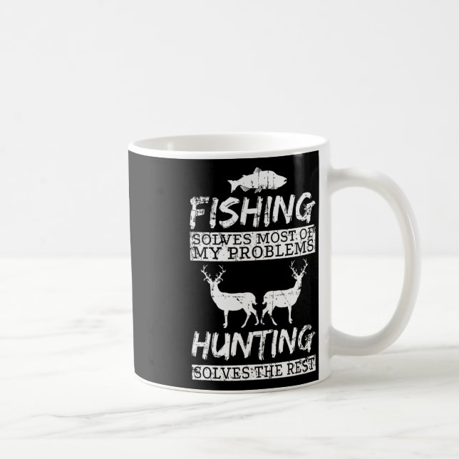Lustiges Angeln Jagd löst Problem Fisch Hirsch Gro Kaffeetasse (Rechts)