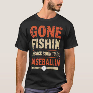 Lustiges Angeln und Baseball T-Shirt