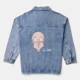 Lustiges angsterfülltes Cartoon-Gesicht Jeansjacke