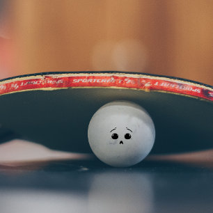 Lustiges Ängstliches Gesicht Ping-Pong-Ball Tischtennisball