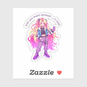 Lustiges Anime-Mädchen-Sticker – „Nur noch eine Fo Aufkleber