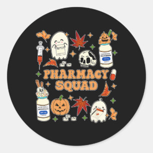Lustiges Apothekenteam Halloween Apotheker Technik Runder Aufkleber