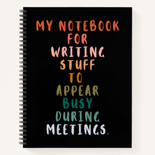 Lustiges Arbeitsmaterial, um während Meetings besc Notizbuch