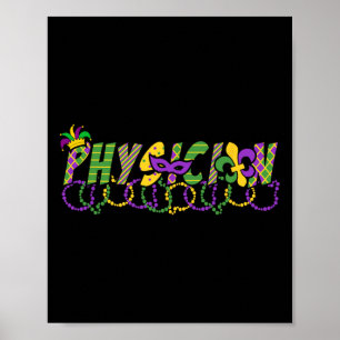 Lustiges Arzt Mardi Gras Shirt Festival Party Ma Poster