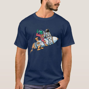 Lustiges Astronaut Alien Rakete Grafik T-Shirt Wel