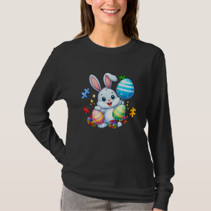 Lustiges Autismus-Bewusstseins-Puzzle-Osterhase-Ei T-Shirt