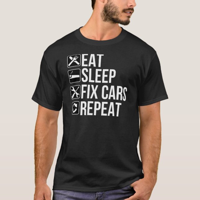 Lustiges Auto-Mechaniker-Geschenk - essen Sie T-Shirt (Vorderseite)