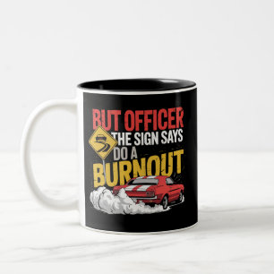 Lustiges Autorennen Burnout Drag Racing Muscle Car Zweifarbige Tasse