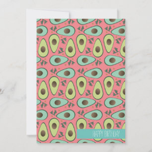Lustiges Avocado-Koriander-Salat-Muster Karte