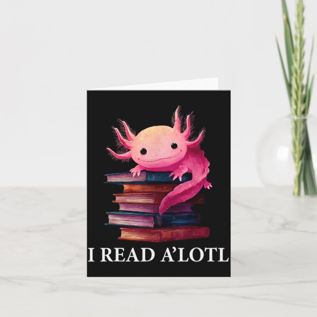Lustiges Axolotl-Buchliebhaber-Bibliothekar-Lesebi Karte (Vorderseite)