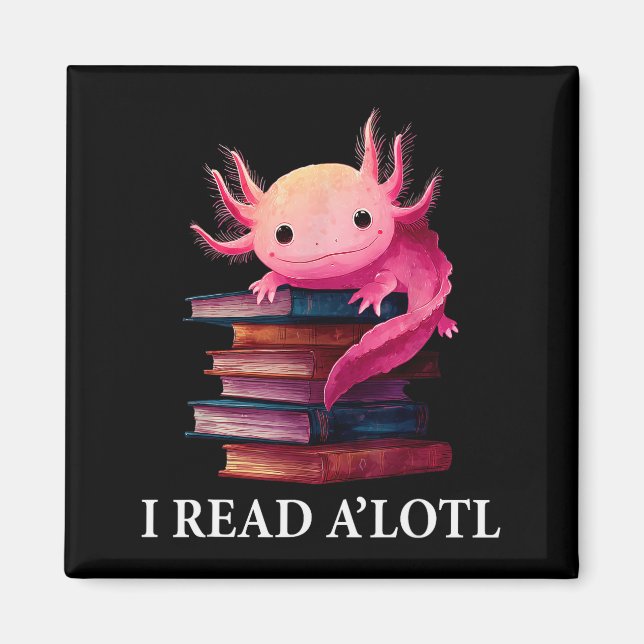 Lustiges Axolotl-Buchliebhaber-Bibliothekar-Lesebi Magnet (Vorne)