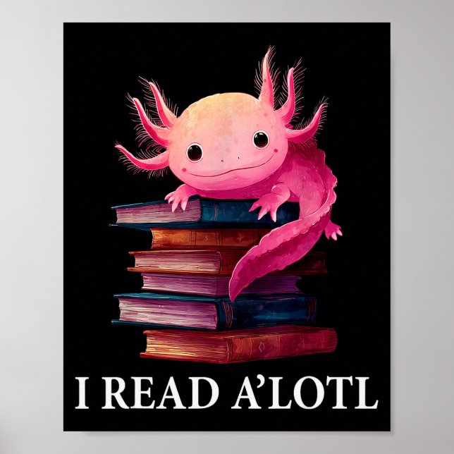 Lustiges Axolotl-Buchliebhaber-Bibliothekar-Lesebi Poster (Vorne)