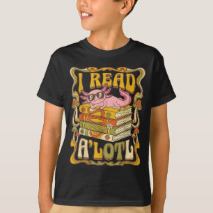 Lustiges Axolotl-Buchliebhaber-Bibliothekar-Lesebi T-Shirt