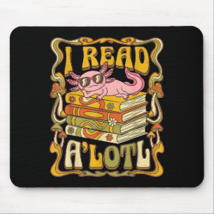 Lustiges Axolotl-Buchliebhaber-Bibliothekar liest  Mousepad
