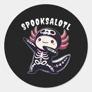 Lustiges Axolotl-Halloween-Shirt für Kinder Jungen Runder Aufkleber