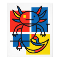 Lustiges Axolotl-Piet-Mondrian-Abstraktkunst-Muste