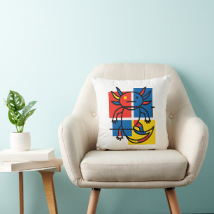 Lustiges Axolotl-Piet-Mondrian-Abstraktkunst-Muste Kissen