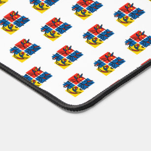 Lustiges Axolotl-Piet-Mondrian-Abstraktkunst-Muste Schreibtischunterlage