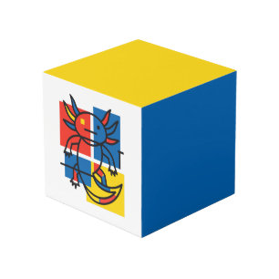 Lustiges Axolotl-Piet-Mondrian-Abstraktkunst-Muste Würfel