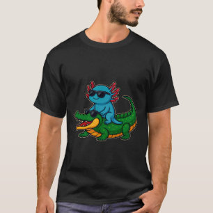 Lustiges Axolotl und Krokodil Süßes Cooles Tier fa T-Shirt
