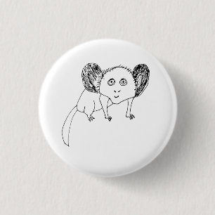 Lustiges Aye-Aye-Abzeichen - Seltsames schlecht ge Button
