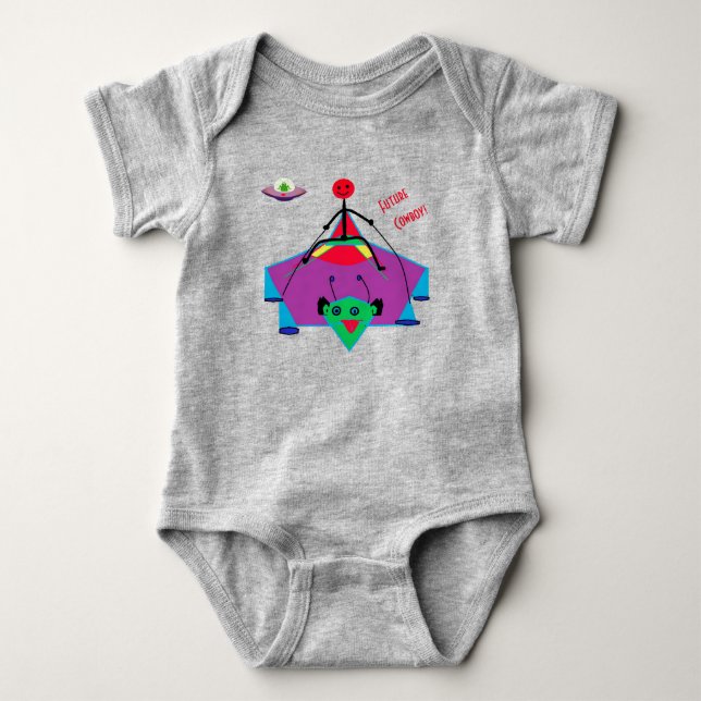 Lustiges Baby Alien - Cowboy Strampler (Vorderseite)