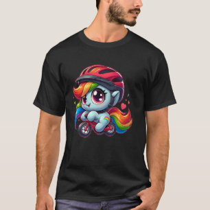 Lustiges Baby Pferd Fahrrad fahren Mädchen Jungen T-Shirt