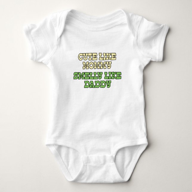 Lustiges Baby-Shirt: Niedlich wie die Mama, Smelly Baby Strampler (Vorderseite)