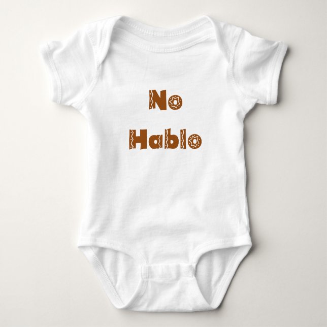 Lustiges Baby-Spielanzug-Spanisch kein Hablo Baby Strampler (Vorderseite)